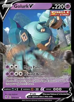 Golurk V — Evolving Skies — Holo Rare V