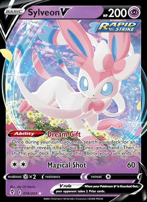 Sylveon V — Evolving Skies, Holo Rare V