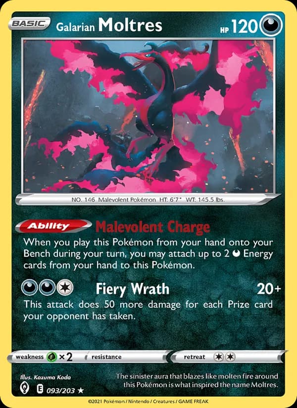 Galarian Moltres — Evolving Skies, Holo Rare