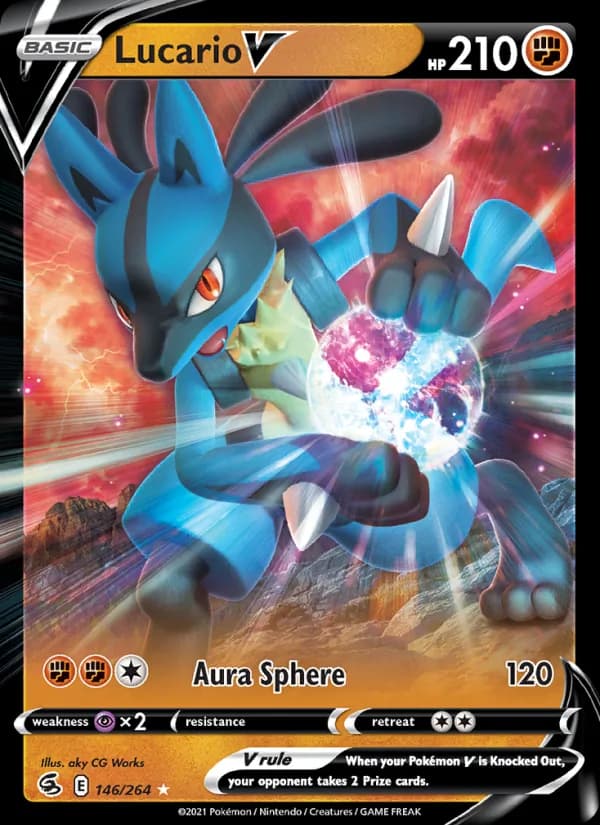 Lucario V — Fusion Strike, Holo Rare V