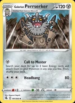 Galarian Perrserker — Fusion Strike — Uncommon