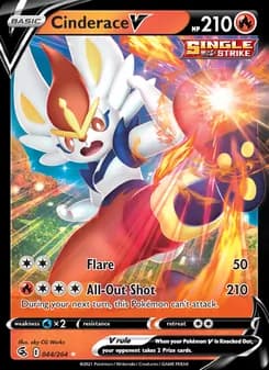Cinderace V — Fusion Strike — Holo Rare V