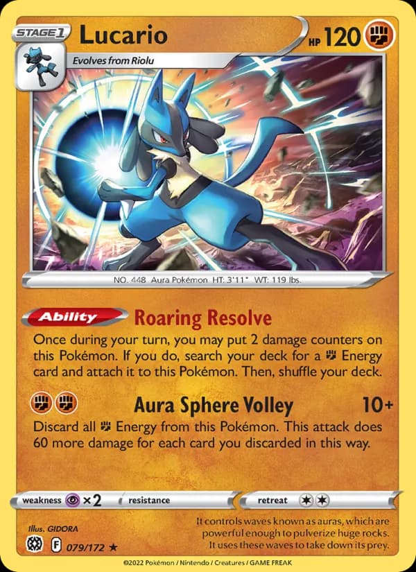Lucario — Brilliant Stars, Holo Rare