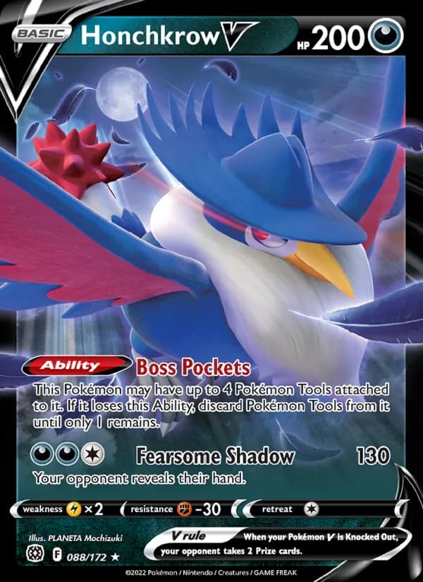 Honchkrow V — Brilliant Stars, Holo Rare V