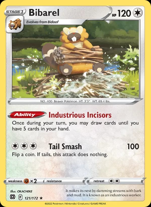 Bibarel — Brilliant Stars, Holo Rare