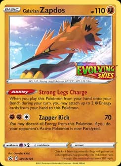 Galarian Zapdos — SWSH Black Star Promos — None
