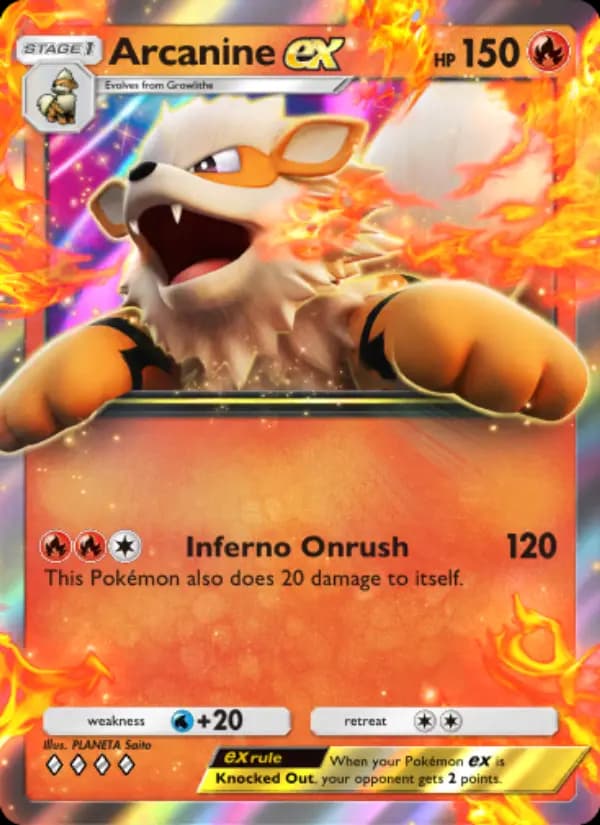 Arcanine ex — Genetic Apex, Four Diamond