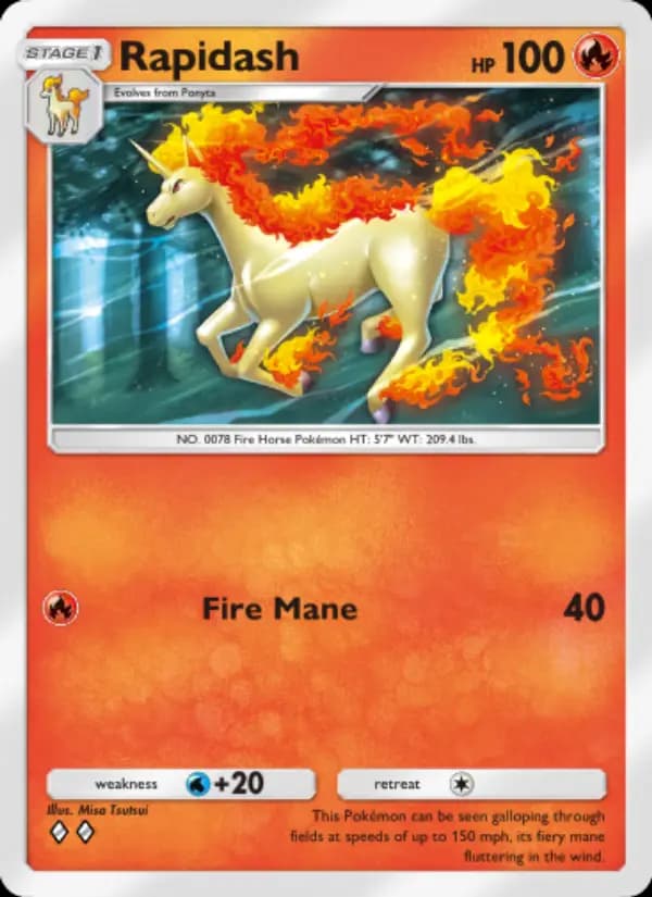 Rapidash — Genetic Apex, Two Diamond