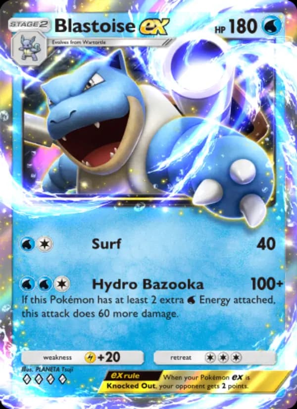 Blastoise ex — Genetic Apex, Four Diamond