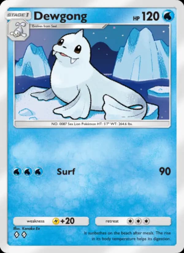 Dewgong — Genetic Apex, Two Diamond