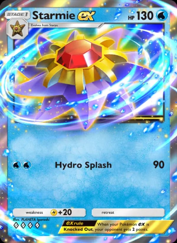 Starmie ex — Genetic Apex, Four Diamond