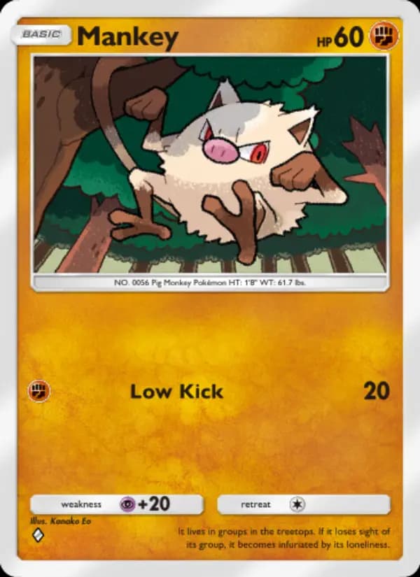 Mankey — Genetic Apex, One Diamond