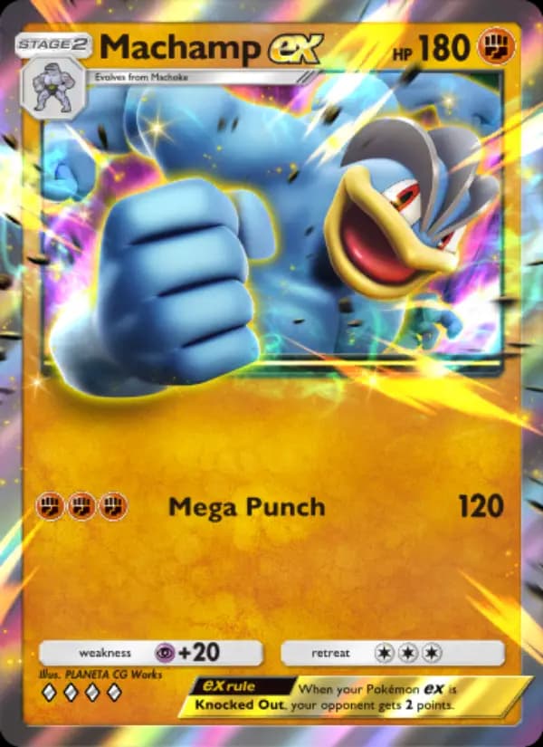 Machamp ex — Genetic Apex, Four Diamond