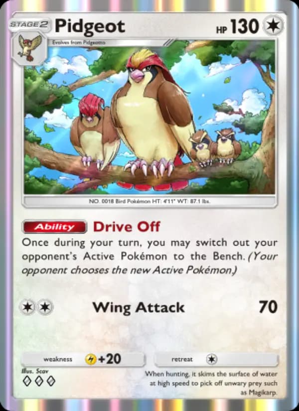 Pidgeot — Genetic Apex, Three Diamond