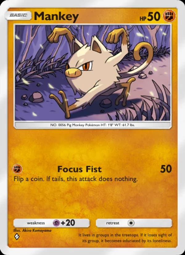 Mankey — Mythical Island, One Diamond
