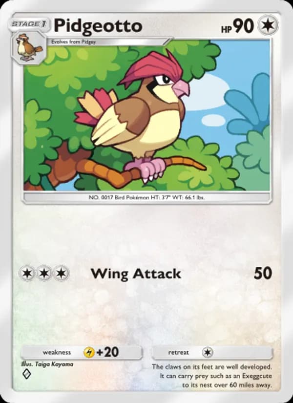 Pidgeotto — Mythical Island, One Diamond