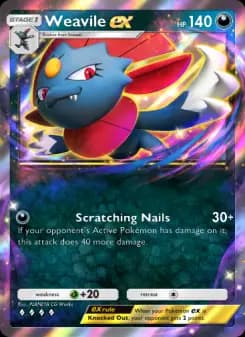 Weavile ex — Space-Time Smackdown — Four Diamond