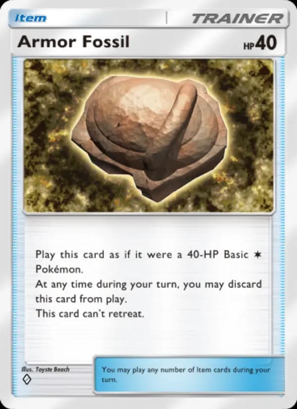 Armor Fossil — Space-Time Smackdown, One Diamond