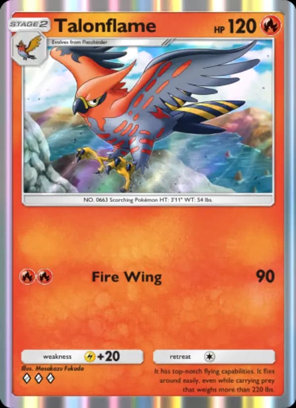Talonflame — Celestial Guardians, Three Diamond