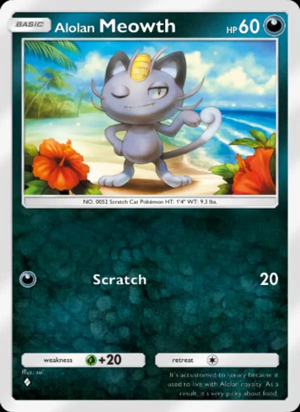Alolan Meowth — Celestial Guardians, One Diamond