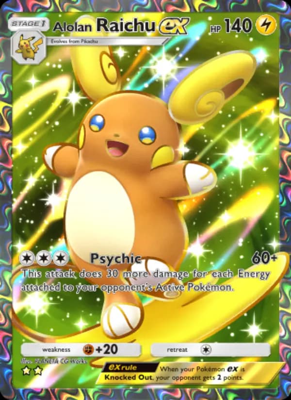 Alolan Raichu ex — Celestial Guardians, Two Star