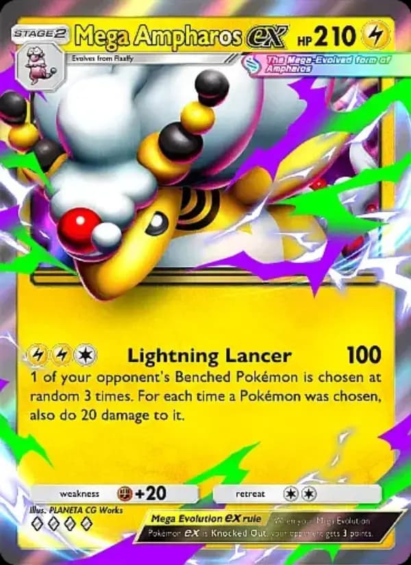 Mega Ampharos ex — Mega Rising, Four Diamond