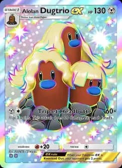 Alolan Dugtrio ex — Mega Rising — Two Shiny