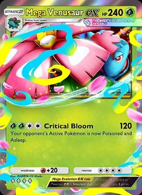Mega Venusaur ex — Crimson Blaze, Four Diamond