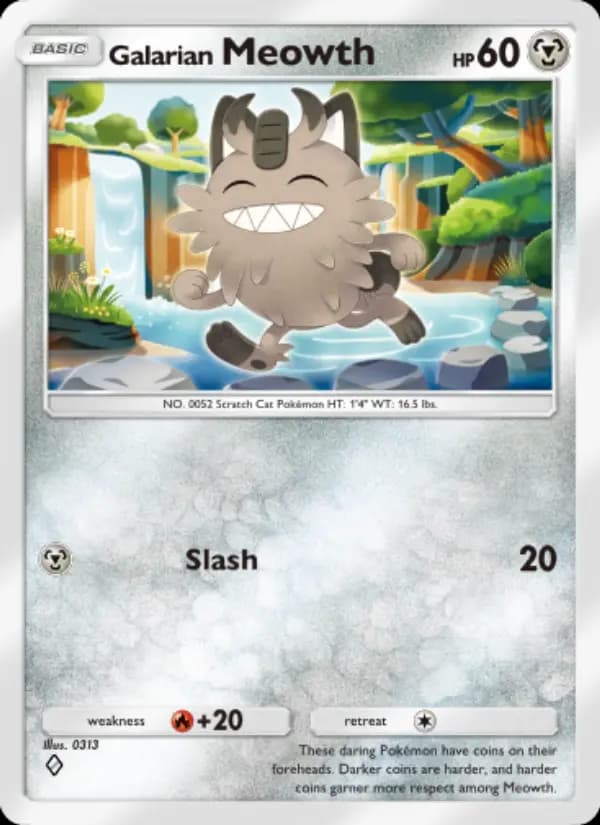 Galarian Meowth — Fantastical Parade, One Diamond