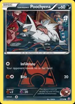 Team Magma's Poochyena — Double Crisis — Common