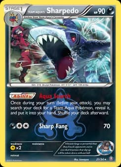 Team Aqua's Sharpedo — Double Crisis — Rare