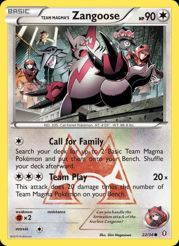 Team Magma's Zangoose — Double Crisis, Common