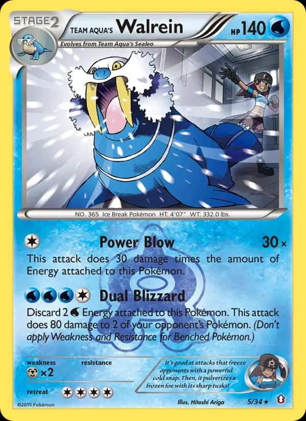 Team Aqua's Walrein — Double Crisis, Rare