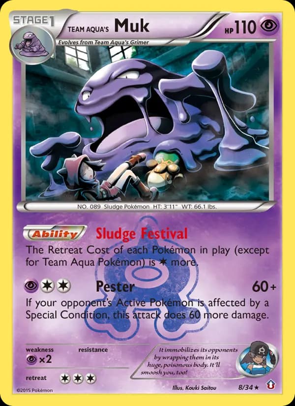 Team Aqua's Muk — Double Crisis, Rare
