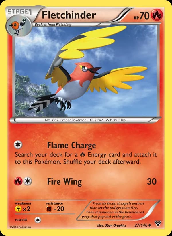 Fletchinder — XY, Uncommon