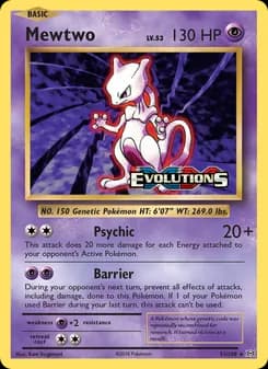 Mewtwo — Evolutions — Rare