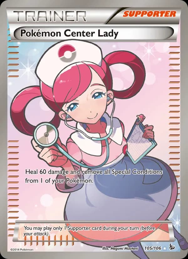 Pokémon Center Lady — Flashfire, Ultra Rare