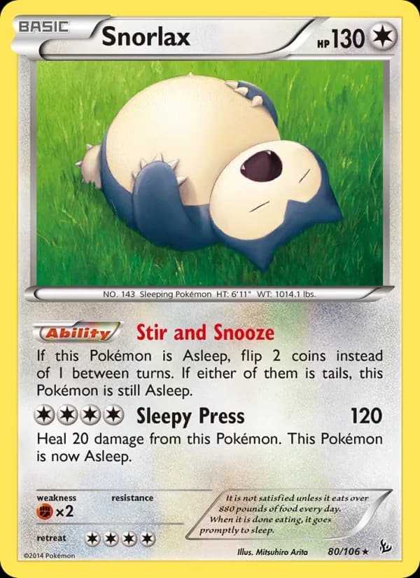 Snorlax — Flashfire, Rare