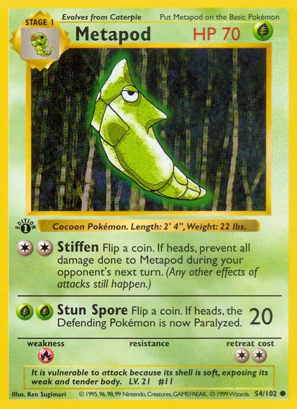 Metapod — Base Set, Common