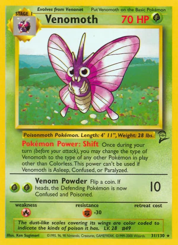 Venomoth — Base Set 2, Rare
