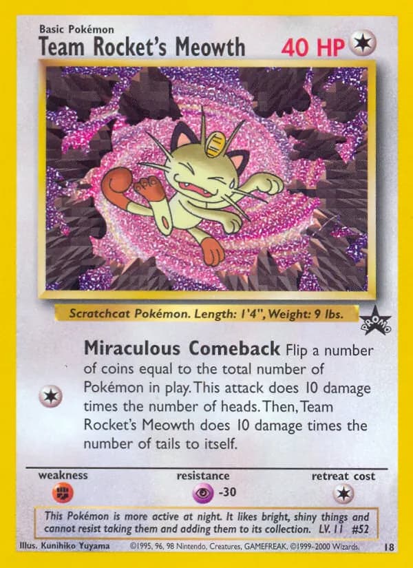 Team Rocket's Meowth — Wizards Black Star Promos, Common