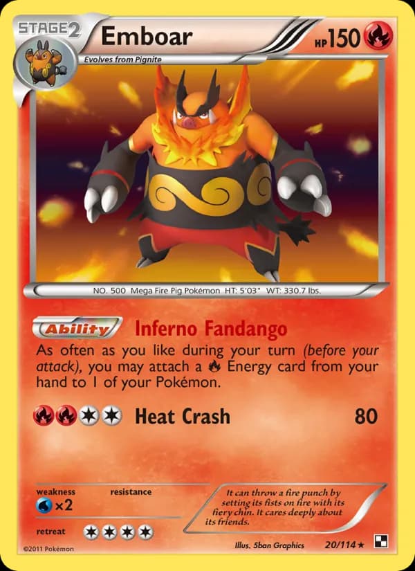 Emboar — Black & White, Rare