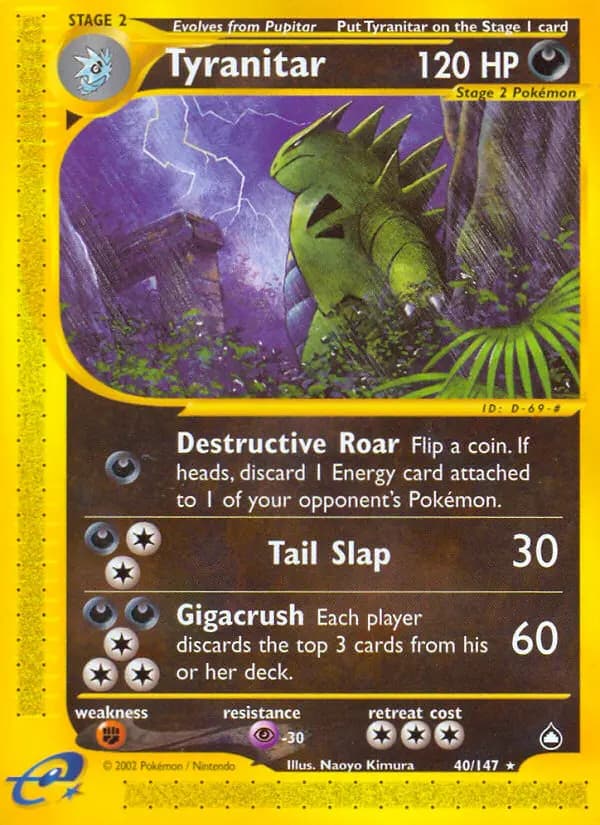Tyranitar — Aquapolis, Rare