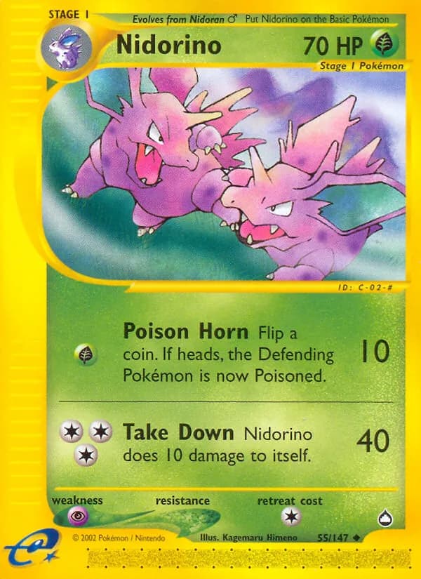 Nidorino — Aquapolis, Uncommon