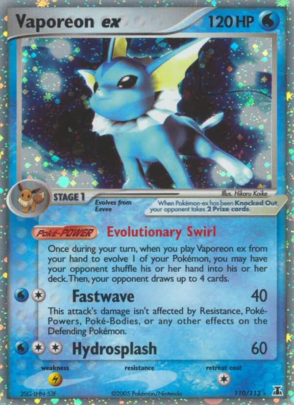 Vaporeon ex — Delta Species, Rare