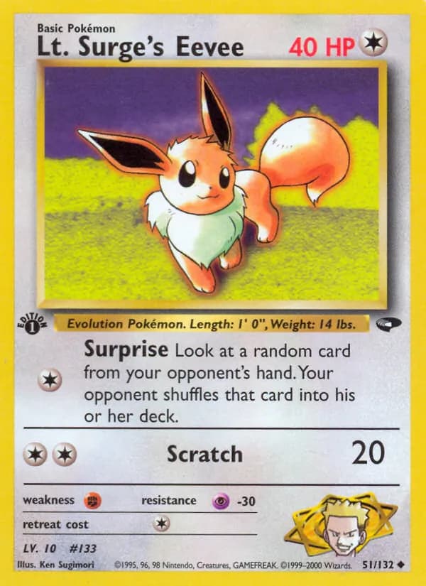 Lt. Surge's Eevee — Gym Challenge, Uncommon