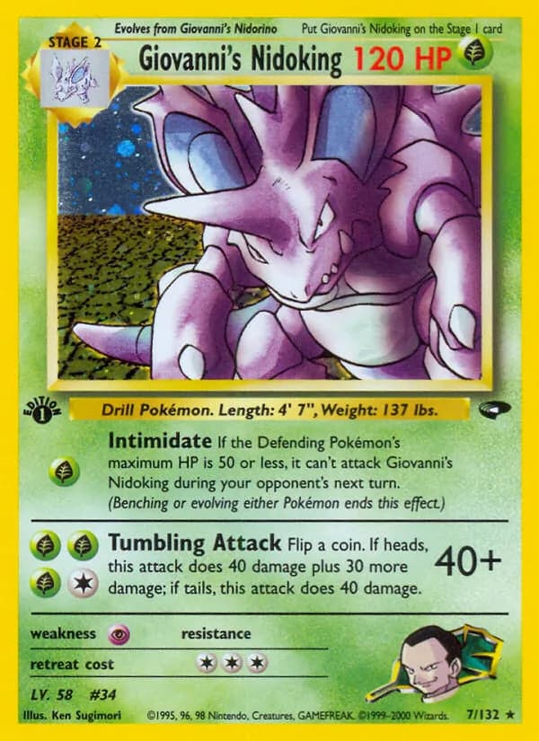 Giovanni's Nidoking — Gym Challenge, Rare Holo