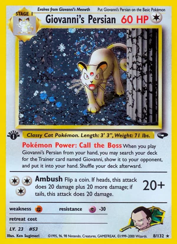 Giovanni's Persian — Gym Challenge, Rare Holo