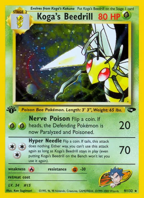 Koga's Beedrill — Gym Challenge, Rare Holo