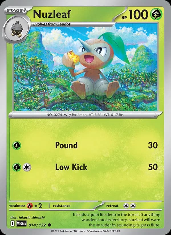 Nuzleaf — Mega Evolution, Common